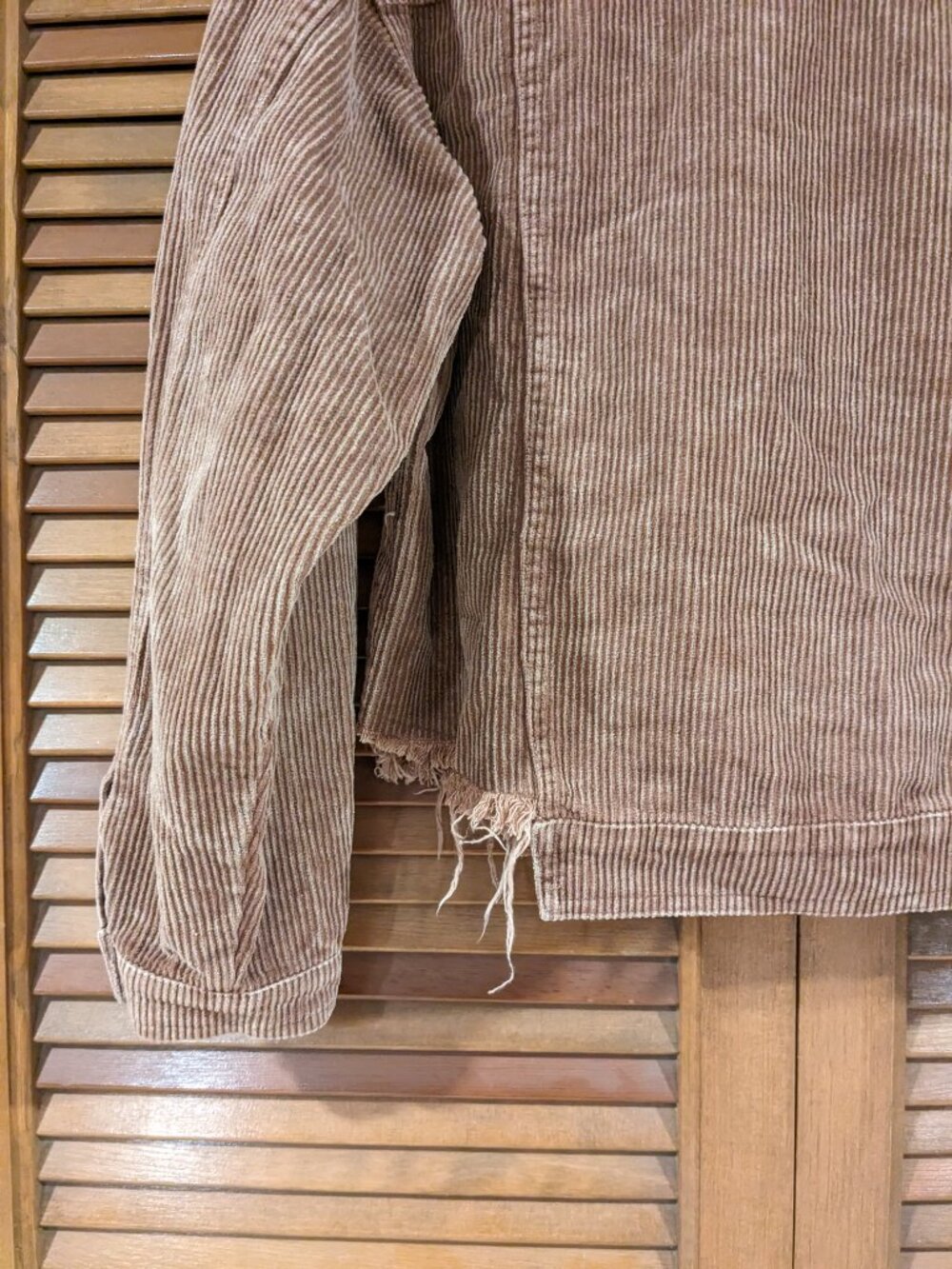 12th Tribe Small Brown Corduroy Cropped Trucker Jacket Raw Hem Festival Cowgirl - Picture 10 of 11